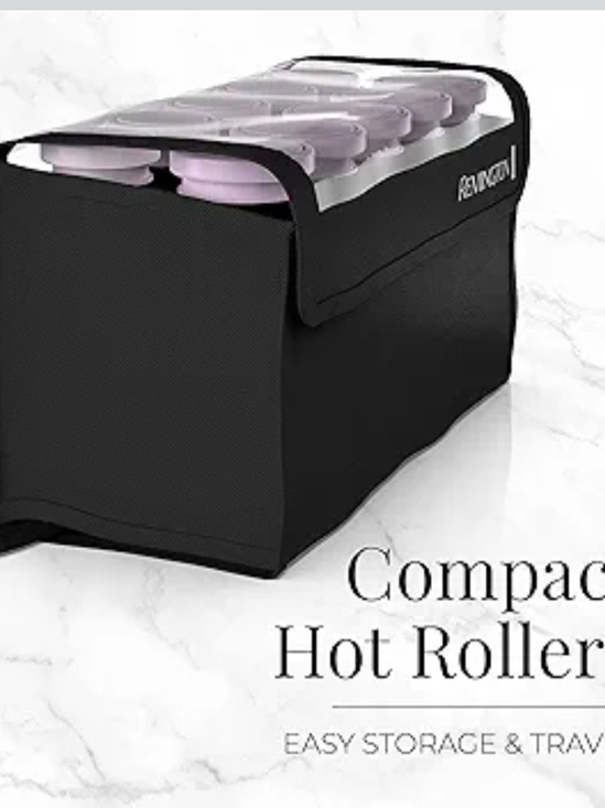 Remington Other - Remington Compact Hot Roller Storage Case - Black with Light Purple Rollers